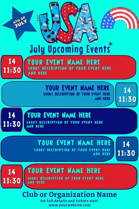 July Events Graphics July Retro Fun Animated Upcoming Events Template | PosterMyWall