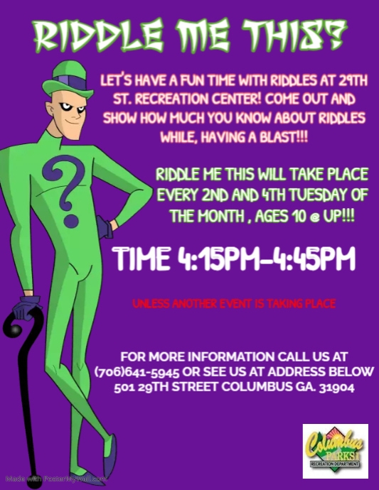 RIDDLE ME THIS | PosterMyWall