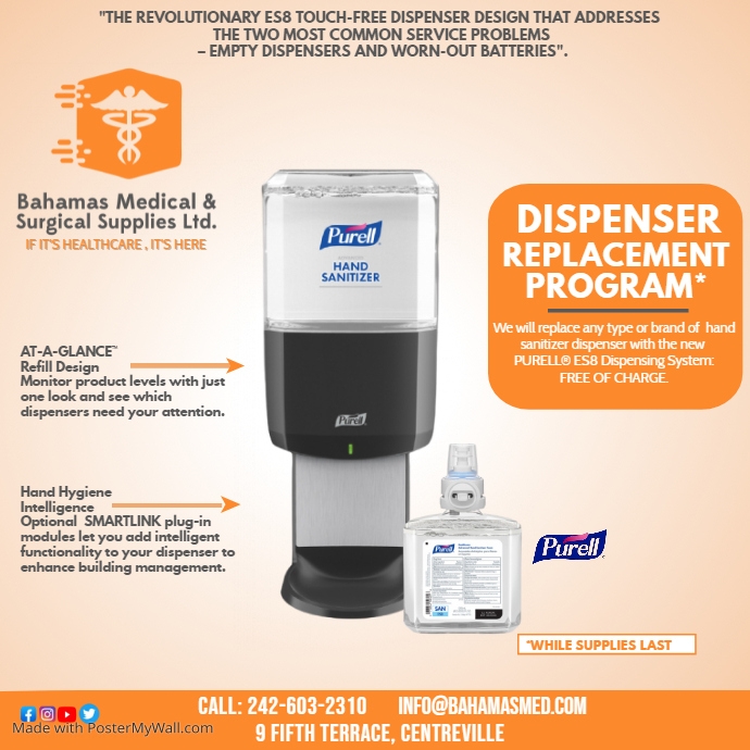 Copy of Copy of Purell (Dispenser Replacement Program PosterMyWall