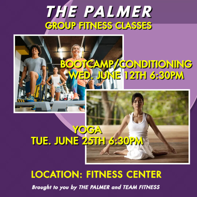 Purple Yoga Livestream Classes Advert PosterMyWall