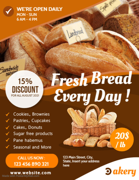 baker bakery flyer advertisement template des