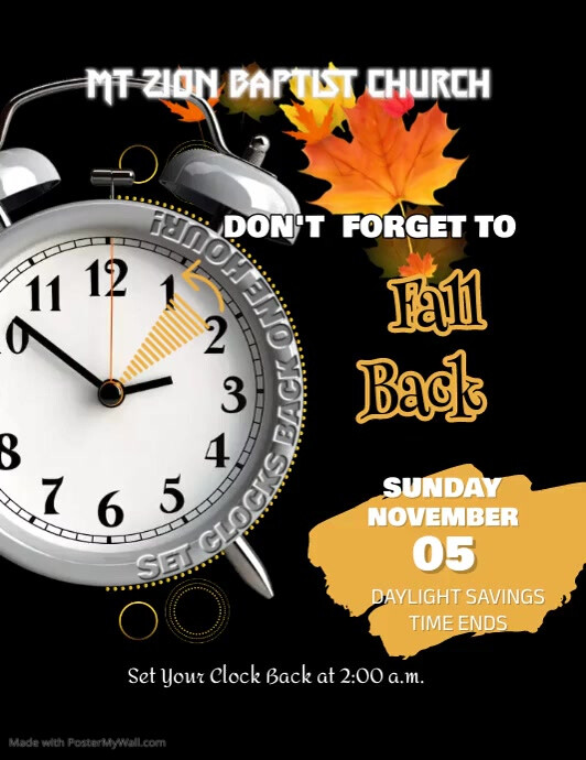 DAYLIGHT SAVINGS | Fall Back 2023 | PosterMyWall