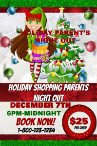Parents Night Out Holiday Shopping Event Template Postermywall