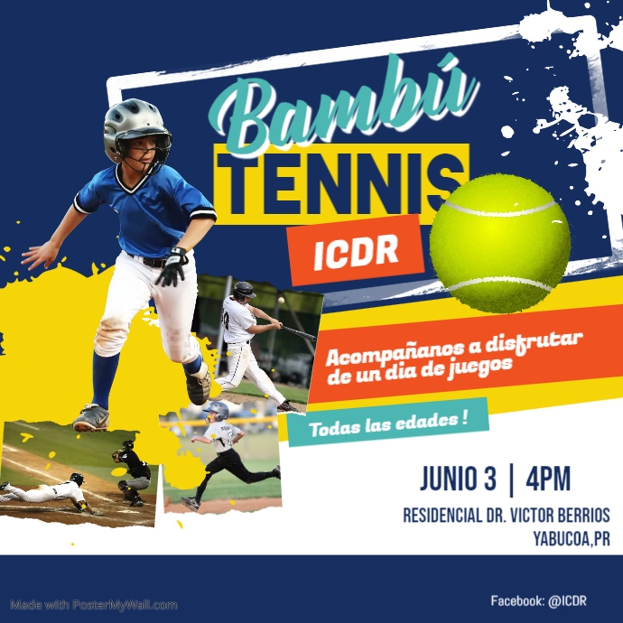 Copy of Blue and Yellow Baseball Camp Instagram Post PosterMyWall