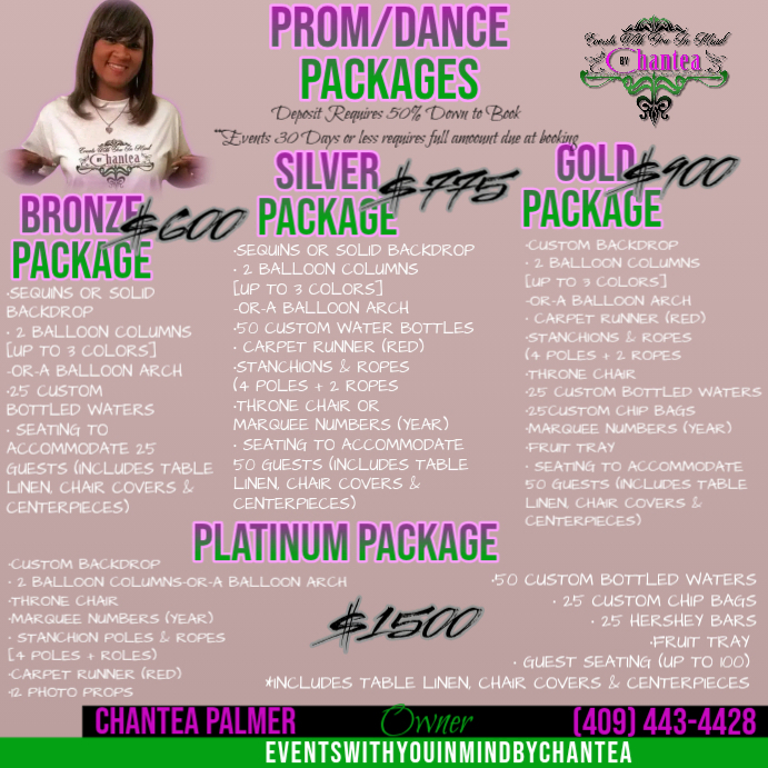 Prom/Dances Packages | PosterMyWall