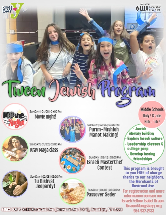 Tween Program Names Copy of Tween Jewish Program (1) | PosterMyWall