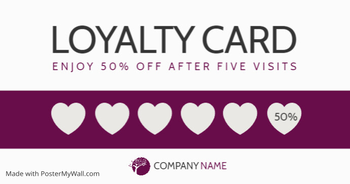 purple and grey minimal loyalty card template