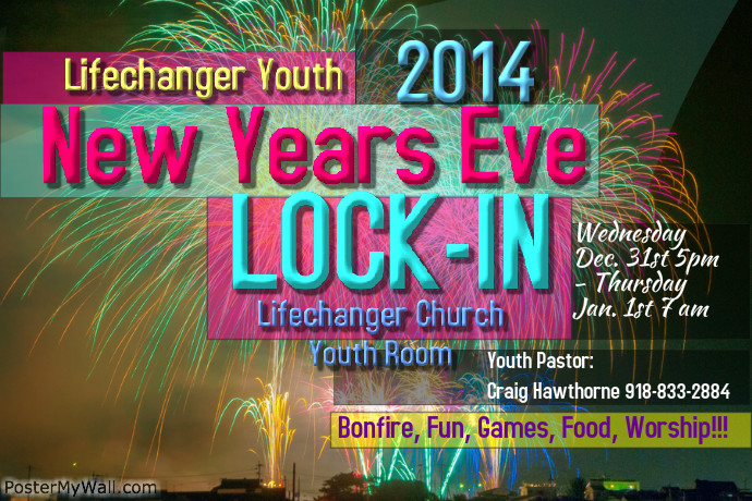 New Years Lock-in Poster template