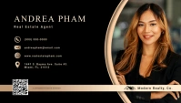Professional Modern Real Estate Agent Beige Black Photo Business Card template