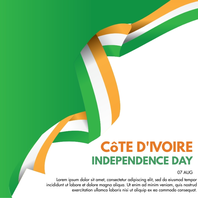 7 Aug - Côte d’Ivoire Independence Day Instagram Post template