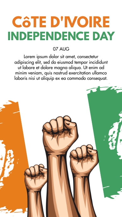 7 Aug - Côte d’Ivoire Independence Day Instagram Story template