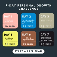7 Day Personal Growth Challenge Template สี่เหลี่ยมจัตุรัส (1:1)