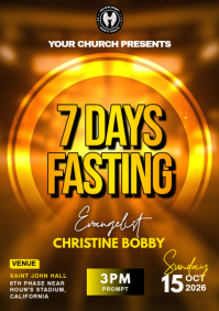 Orange Fasting Event A4 Template
