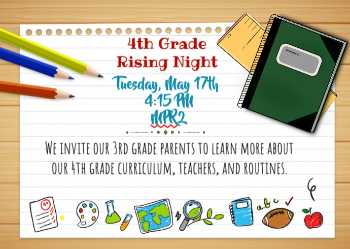 Copy of 4th Grade Rising Night | PosterMyWall
