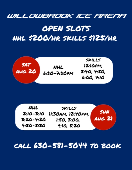 OPEN SLOTS 8_19 | PosterMyWall