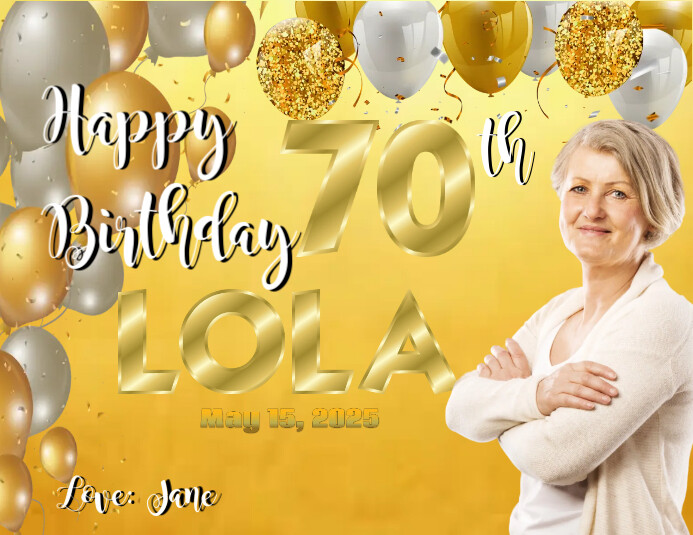 70th Birthday ADS Flyer (Letter pang-US) template