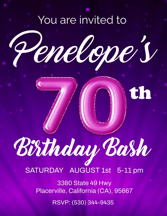 70th Birthday Template PosterMyWall