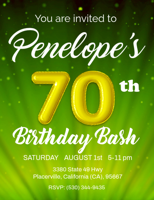 70th Birthday Template PosterMyWall