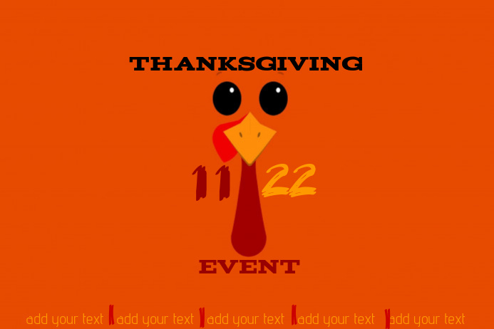 Turkey Thanksgiving Holiday Dining School Dinner Event Flyer Cartaz template
