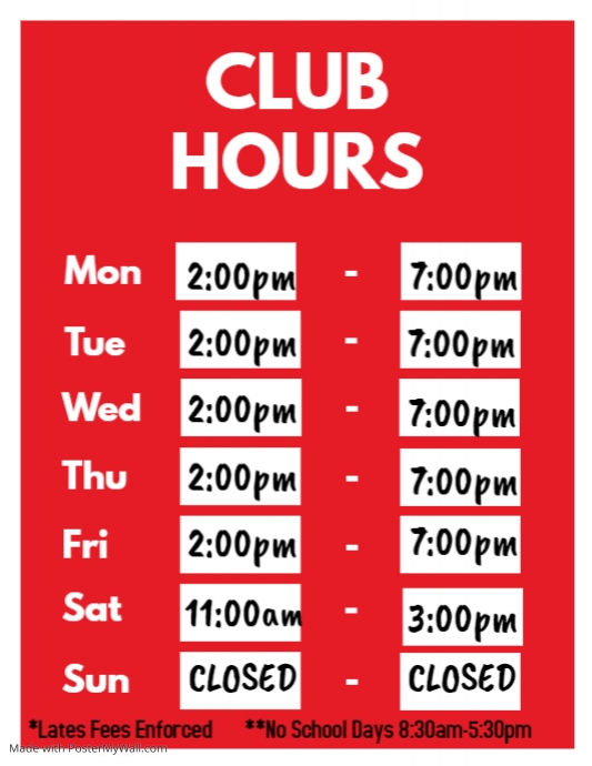 Copy of Club Hours_School Year PosterMyWall