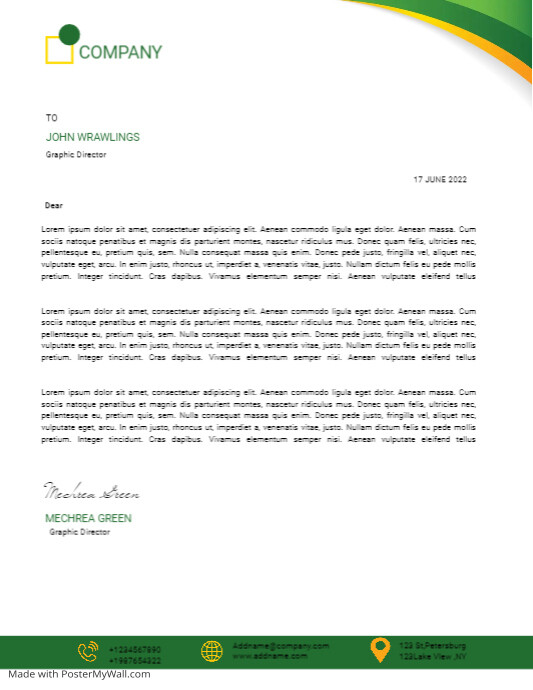 business letter head