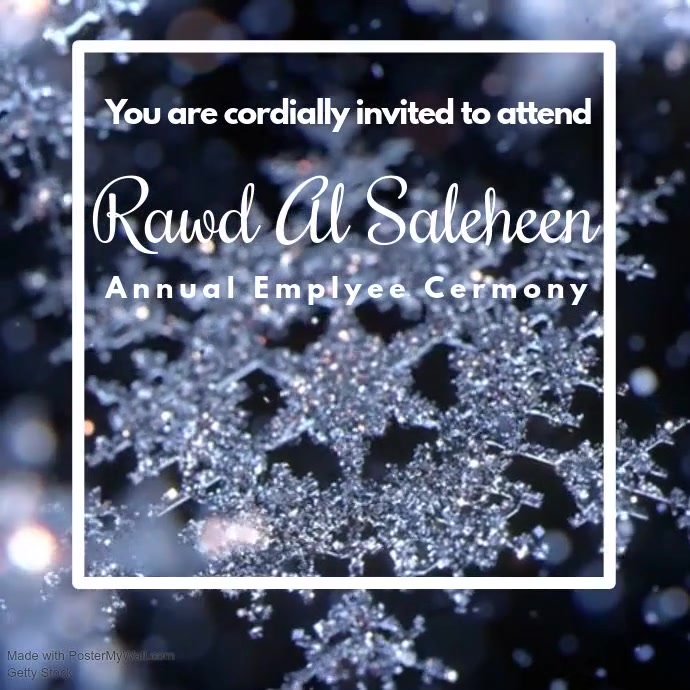 Christmas Sale Video Glitter Stars Snow Flake Cuadrado (1:1) template