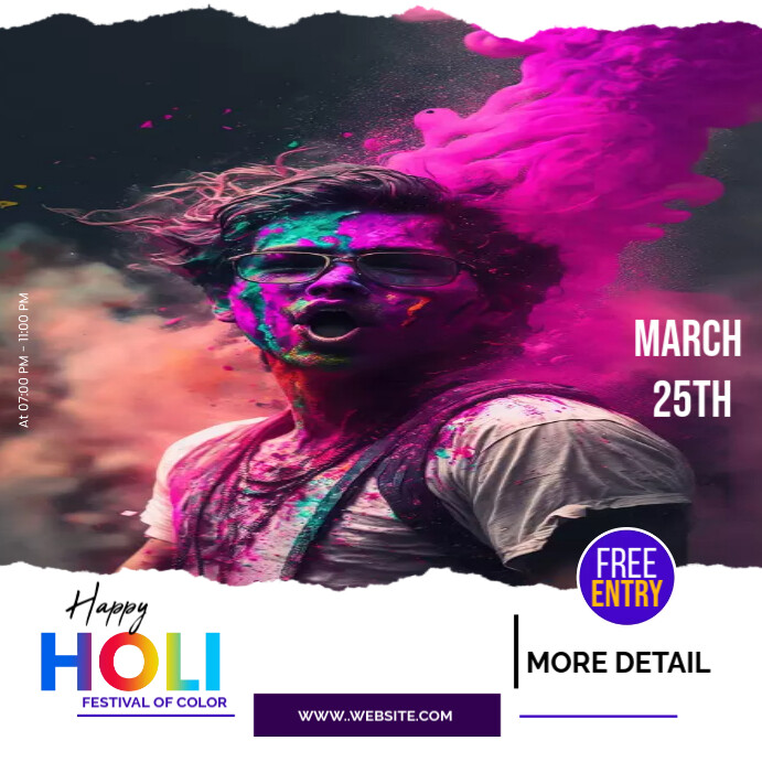 Happy Holi Template Instagram Post