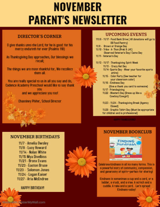 November newsletter template PosterMyWall November newsletter template PosterMyWall