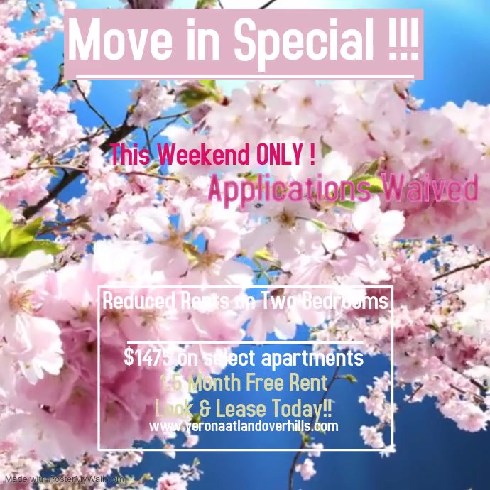 Reduced Rents on Two Bedrooms | PosterMyWall