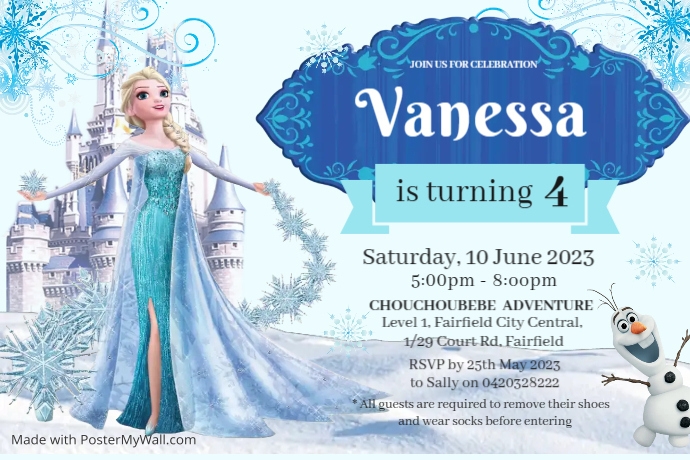 Birthday Elsa Theme Banner | PosterMyWall