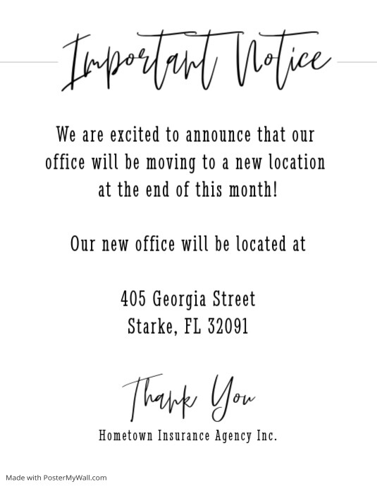 HIA Moving Notice | PosterMyWall