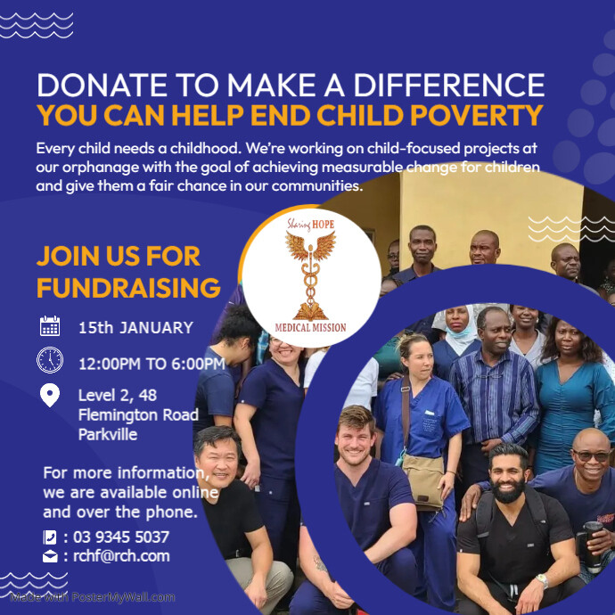 Blue Kids Orphanage Fundraising Post | PosterMyWall