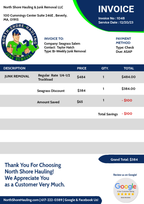 Copy of SEAGRASS INVOICE 12/20/23 | PosterMyWall