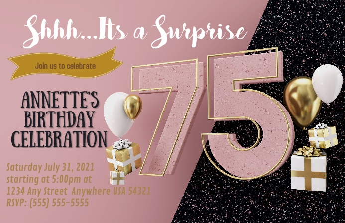 75th Birthday Celebration Tabloide template