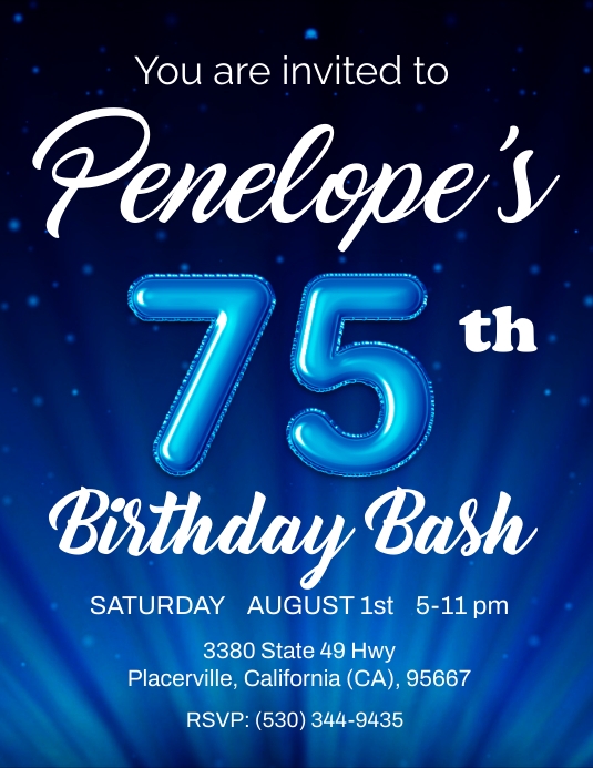 75th Birthday模板 Postermywall 75th Birthday模板 Postermywall