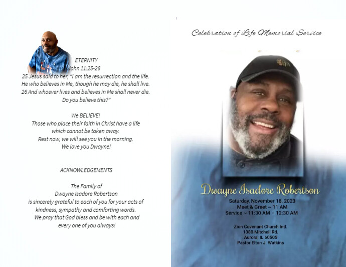 Funeral Program Large Booklet (inside) Flyer (US Letter) template