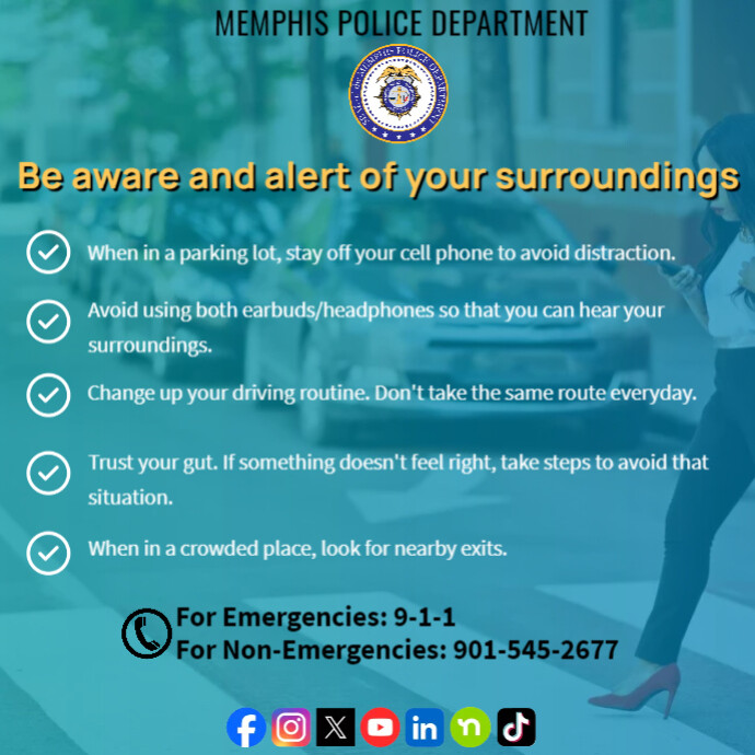 Be Aware of your surroundings | PosterMyWall