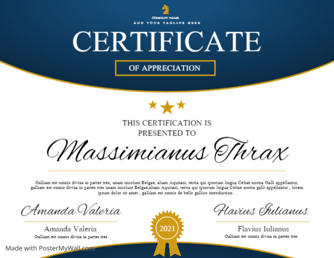 certificate of appreciation / achievement des