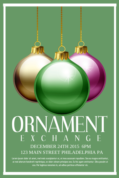 Ornament Exchange Template PosterMyWall