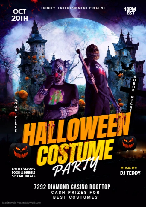 Halloween costume Party Flyer A1 template