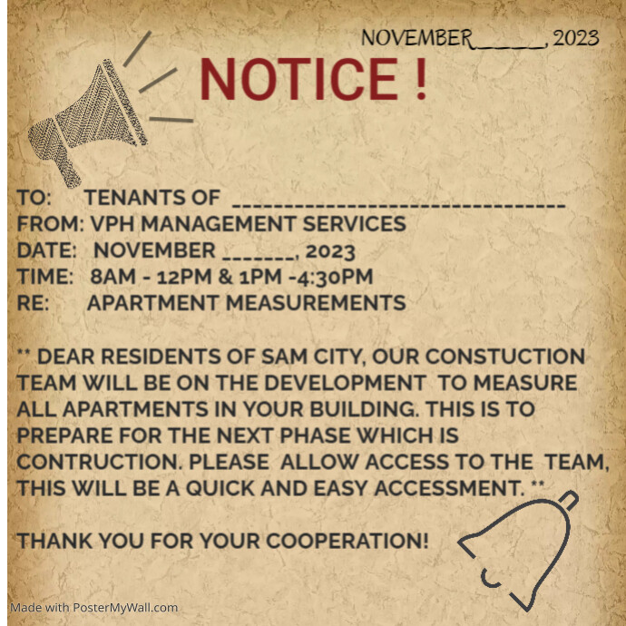 Notice Template | PosterMyWall