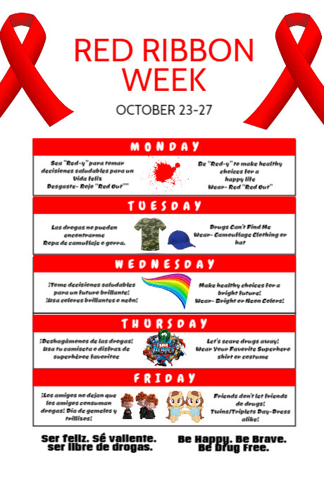 Red Ribbon week Flyer Design Template | PosterMyWall