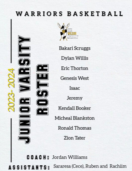 Copy of Basketball Roster (1) | PosterMyWall