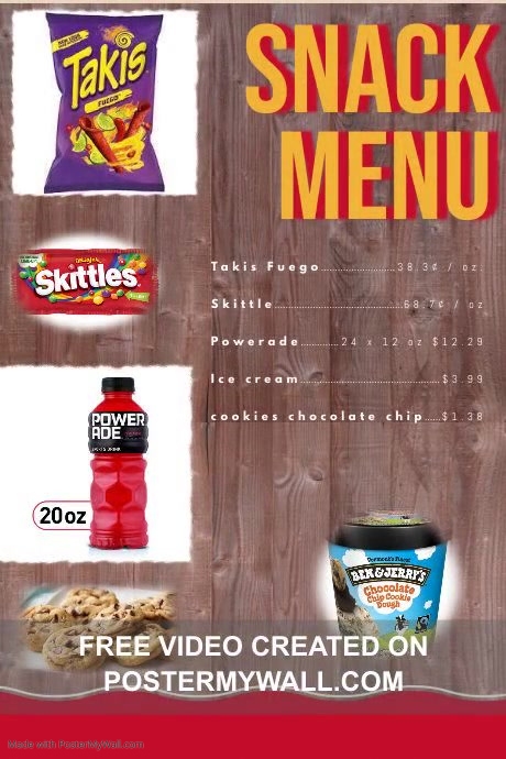 Copy of Snack Menu Design Template | PosterMyWall
