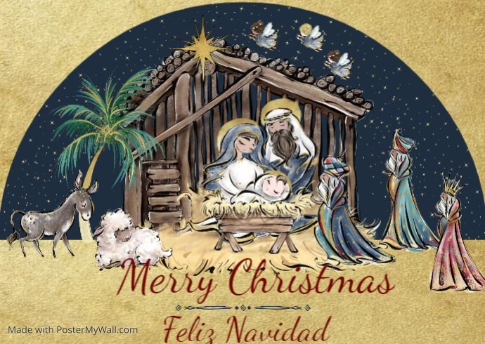 2023 Nativity Scene Christmas Card PosterMyWall