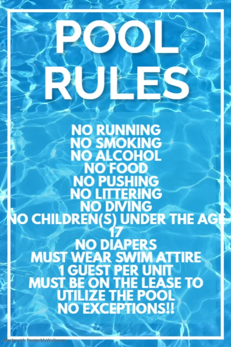 Swimming Pool Rules Safety Sign Poster | PosterMyWall