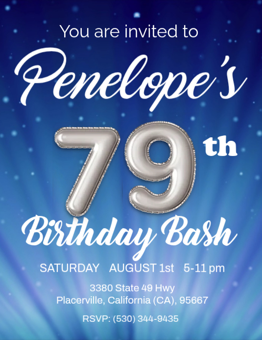 Plantilla de 79th birthday | PosterMyWall