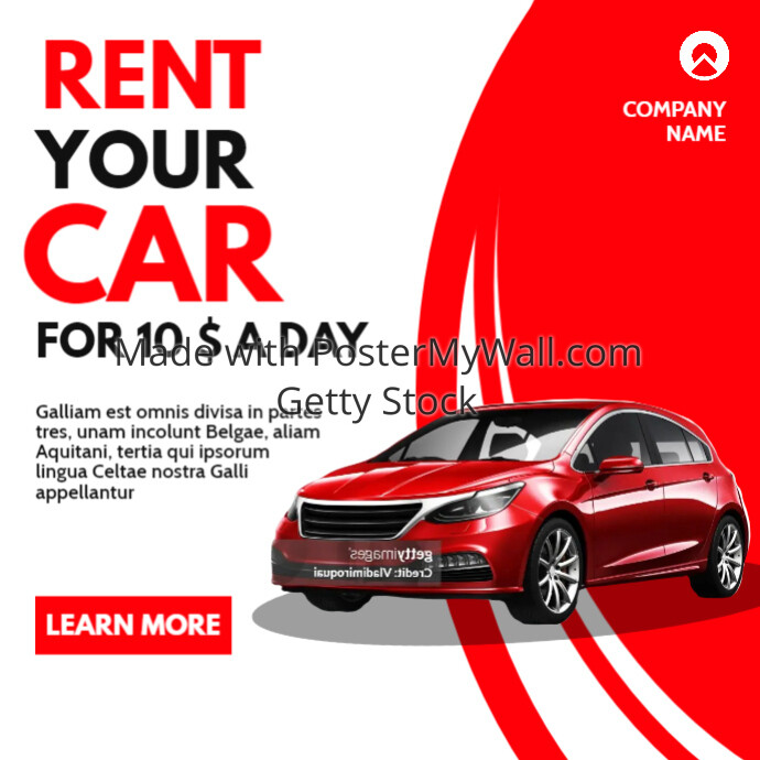 Rental car instagram post advertisement red a