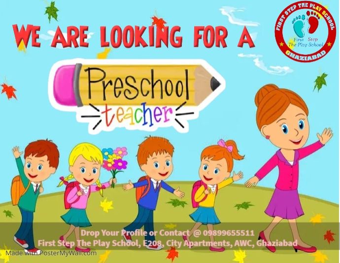 Preschool Teacher Job Vacancies | PosterMyWall