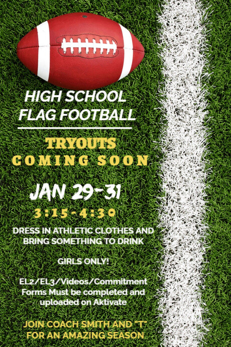 Flag Football Poster template